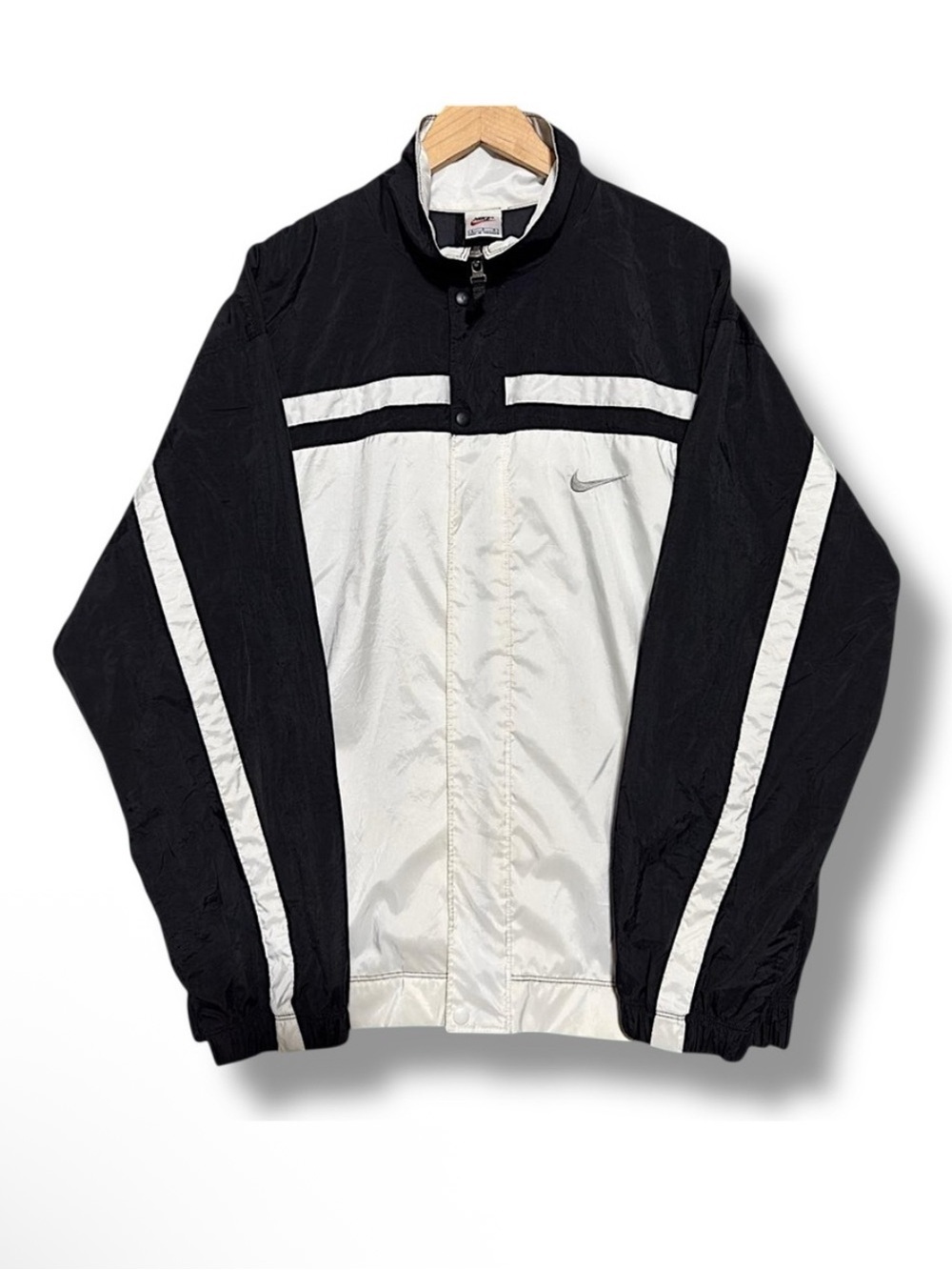 Nike Black and White Retro Stripe Windbreaker Jacket - Men's